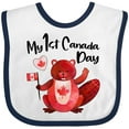 thumbnail image 3 of Inktastic My 1st Canada Day with Red and White Maple Leaves Boys or Girls Baby Bib, 3 of 4