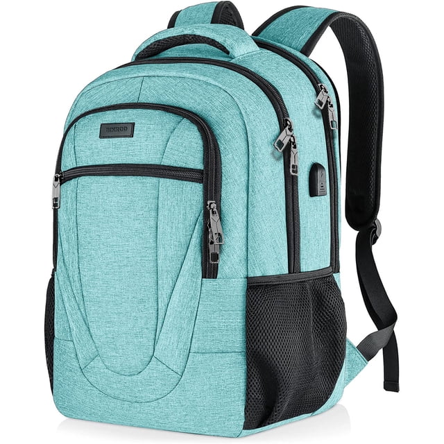 Mochila BIKROD, resistente al agua, verde azulado, para mujeres y hombres, 17 pulgadas