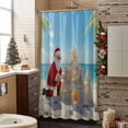 thumbnail image 3 of Christmas Santa Claus Bathroom Shower Curtain Abstract Santa Claus Building Sand Castle on Ocean Beach Waterproof Washable Shower Curtains for Bathtub Bath Decor with Grommets and Hook 66 X 72 Inch, 3 of 8