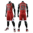 thumbnail image 1 of Chicago Bulls #23 Jordan Jersey No.23 / Aldult Basketball Uniform Set /red, 1 of 2