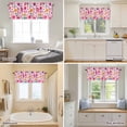 thumbnail image 4 of Curtain Valance for Windows, Watercolor Red Green Pink Flower Kitchen Valances Rod Pocket Short Curtains, Spring Floral Love Heart Window Valance for Bedroom Bathroom Living room 60x14in, 4 of 9