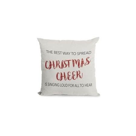 Bonnie Jeans Homestead Prints Best Way to Spread Christmas Cheer Pillow Cover (Oatmeal, (Best Way To Ship Prints)