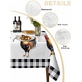 thumbnail image 3 of Black White Plaid Rooster Tablecloth Rectangle Table Cloth 60x84, Waterproof Tablecloth Outdoor Table Cloth, Vintage Farmhouse Checkered Washable Table Cover for Kitchen Dinning Party, 3 of 8