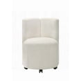 thumbnail image 2 of Modern White Chenille Side Chairs with 360° Swivel (Set of 2), 2 of 6