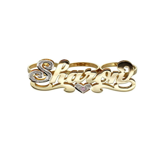 14K Gold Three Finger Name Ring | Appx. 10.8 Grams