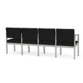 thumbnail image 5 of Lesro Lenox Steel Polyurethane 4-Seat Waiting Room Guest Reception Chair in Silver/Castillo Black, 5 of 5