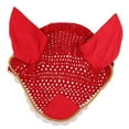 thumbnail image 4 of Dalazy Voile Respirant en Coton Doux Crocheté à la Main avec Oreilles pour Cheval Rouge, 4 of 8