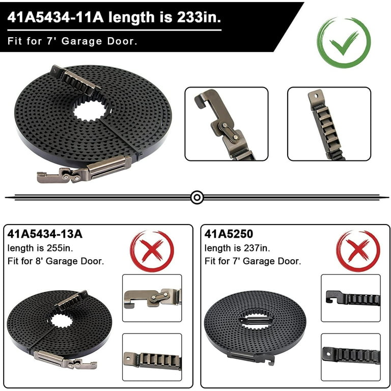 Drive Belt 41A5434 11A 7FT Chamberlain Craftsman Garage Door Openers Belt Assembly Compatible with Liftmaster Chamberlain Sentex Whisper