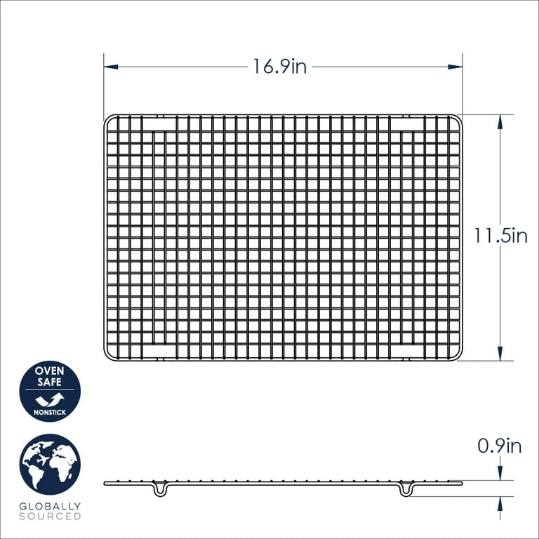 Nordic Ware 43343 Oven Safe Nonstick Baking & Cooling Grid (1/2 Sheet), One  Size, Steel