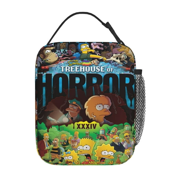 Simpsons Lunch Bag Reusable Insulated Lunch Box Meal Handbag To Keep Food Fresh 3D Cartoon Lunch Tote Bag Work Office Outdoor Picnic