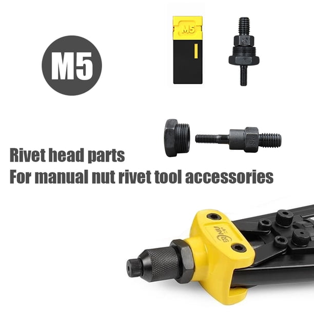 Tuercas de remaches Insertar tuerca roscada de cabeza plana para herramientas de pistola remachadora manual (M5) Likrtyny Piezas de repuesto para herramientas