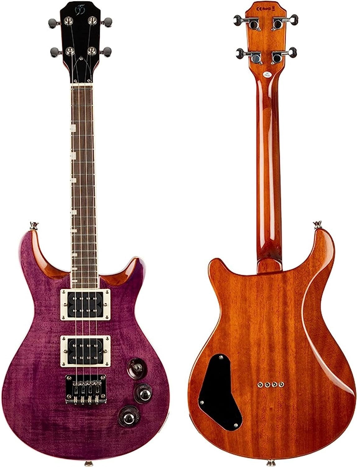 Flight Vanguard Solid Body Electric Ukulele Transparent Purple