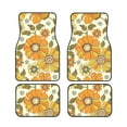 thumbnail image 1 of LAKIMCT Retro 70S Floral Car Mats, Neoprene Front Rear Floor Mats for Cars, Waterproof Anti-Slip Car Floor Mats Full Set, Universal(4 Pcs), 1 of 6
