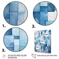 thumbnail image 3 of Designart "Scandinavian Tiles in White and Blue VI" Abstract Framed Wall Art - Modern White Abstract Tile Bedroom Framed Canvas Wall Art, 3 of 6