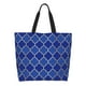 thumbnail image 1 of Disketp Blue Gold Grid Lantern Shapes Bolsa Tote Estampada para Mujer, Bolso de Hombro y de Mano para Compras y Viajes, 1 of 8