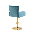 thumbnail image 2 of Swivel Bar Stool,Velvet Adjustable Counter Height Bar Stool with Back and Footrest,Upholstered Kitchen Dining Chair,Modern Counter Barstool for Kitchen Island,Cafe,Pub,Blue, 2 of 5