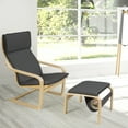 thumbnail image 4 of Costway Relax Lounge Chair & Padded Ottoman Set w/ Magazine Rack Gray, 4 of 10