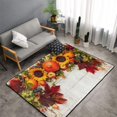 thumbnail image 2 of Area Rugs For Living Room Decor - Thanksgiving With Autumn Pumpkins Fall Leaves Anti Slip Throw Washable Rugs 3x5 For Bedroom, Soft Indoor Carpet For Bedroom Living Room 60x39In, 2 of 5
