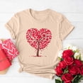 thumbnail image 2 of Women Valentine's Day Shirts Short Sleeve Crewneck Cute Graphic T-Shirts Casual Pullover Tunic Tops (S, A Khaki), 2 of 5