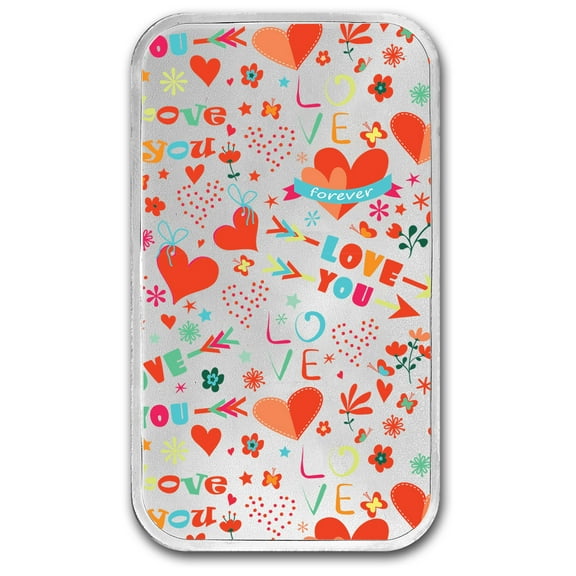 1 oz Silver Colorized Bar - APMEX (Love Collage)