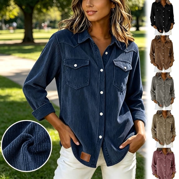 Women's Casual Long Sleeve Button Down Collar Shirt Tops Blouses Tunics Solid Color Loose Fit Work Office Business Casual Daily Wear Fashion Essential Gift for Women | CSEONE,Wine L