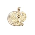 thumbnail image 4 of New 14k yellow Gold Scarab Egyptian falcon Pendant charm gift fine jewelry 4.6g, 4 of 12