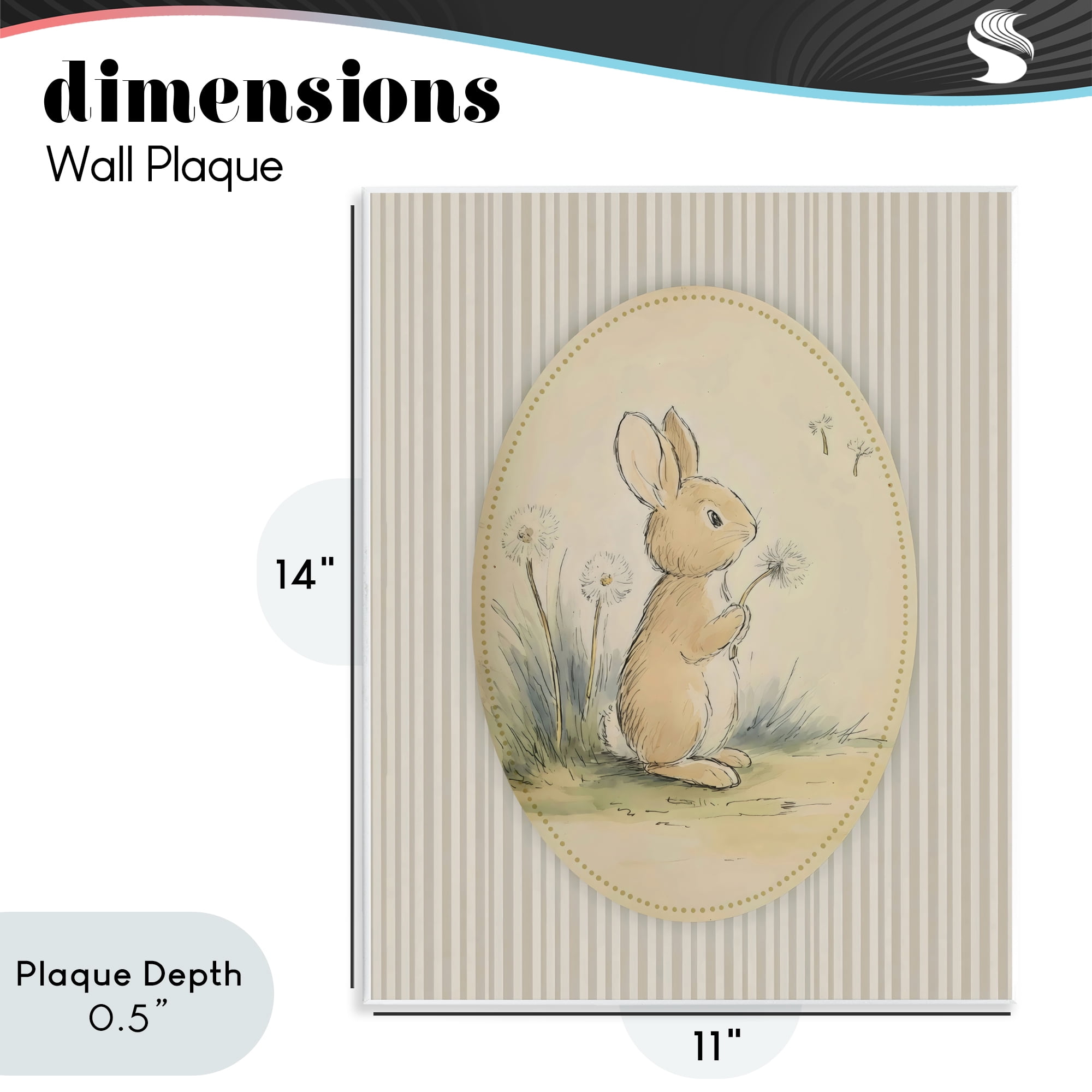 Stupell Industries Baby Bunny in Dandelions Wall Plaque Art, design by Arlington Prints