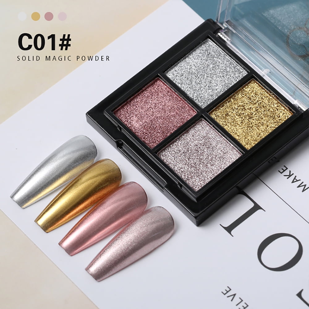 Gel in Fun Nail Art FourColor Solid Magic Mirror Nail Powder, C01