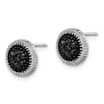 thumbnail image 2 of Sterling Silver Black Cubic Zirconia Round Post Earrings, 2 of 3
