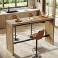 thumbnail image 2 of Finmind 55" Bar Table, Rectangular High Top Dining Kitchen Table Counter Height Pub Table with Metal Footrest, 2 of 9