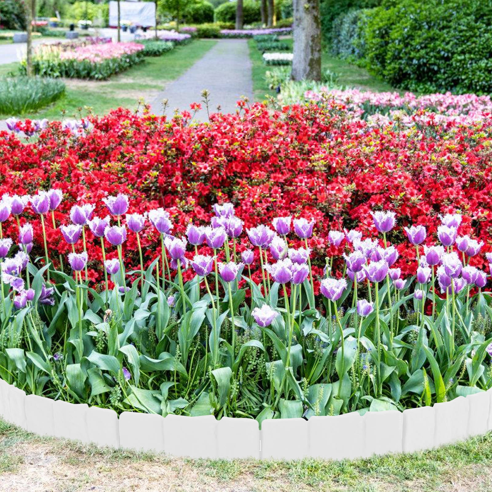 GOOHOCHY Plastic Garden Edging Set - Flexible Landscape Border for Kids, Outdoor Yard Lawn Garden Edging