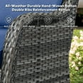 thumbnail image 6 of PARKWELL Outdoor Swivel Gliders Chair Set of 2, Patio Wicker High Back Swivel Rocker Lounge Chair with Navy Cushions for Balcony Deck, Gray Wicker, 6 of 10