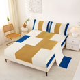 thumbnail image 2 of Homewish Vintage Vertical Lines Bed Sheets,Contemporary Stripe Full Size Sheets,Blue,4-Piece,1 Flat Sheet, 1 Fitted Sheet and 2 Pillowcases, 2 of 6