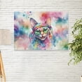 thumbnail image 2 of Hippie Devon Rex Portrait Watercolor Tie-Dye Vintage Styles Horizontal Matte Canvas Poster Cat Lover Kitten Owner Gifts Wall Art Home Decor - 00014, 2 of 5