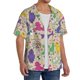 thumbnail image 2 of Balery Colorful Poodle Dog Camisa Casual de Manga Corta con Botones para Hombre, Texturizada, Estilo Cubano, para Playa, Verano-4X-Large, 2 of 5