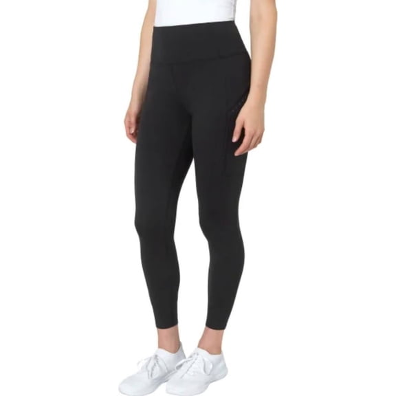 Mondetta Women's Moisture Wicking Cropped Legging Pant, Black, Small