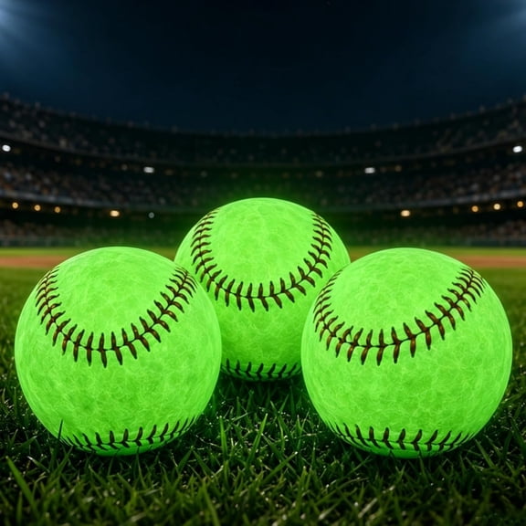 BESTSKY 3Pcs Light Up Baseball Glow in the Dark Light Up Glow Balls Official Size Baseball Gift and Baseball Fans Baseball Accessories Light Up Baseball