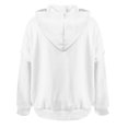 thumbnail image 5 of Blouses for Women Dressy Winter Fall Relaxed Fit Hooded Long Sleeve Cap Off the Shoulder Hoody Solid Color Leisure Polyester Sweatshirts Hoodies(White,XL), 5 of 5