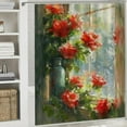 thumbnail image 5 of JEUXUS Rustic Farmhouse Rose Flower Shower Curtain for Bathroom Decoration White, 5 of 6