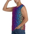 thumbnail image 3 of Bixox Men's Leopard Neon Rainbow Printed Shirt Sleeveless Fitness Tank Top-X-Large, 3 of 7