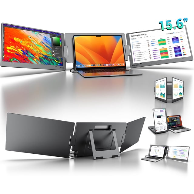 Monitor portátil KYY X90D Computadora portátil con triple monitor FHD de 15.6 pulgadas