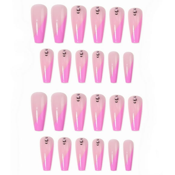 DHARMONAL Rose Red Long Point Drill Removable False Nail Patch For Clear Coffin Acrylic Nails Acrylic Practice Hand Tips Clear Acrylic Nails Clear on Acrylic Nails Coffin Long Nails for Kids 9
