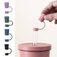 thumbnail image 3 of Twinkseal Reusable Straw Cover 12mm Straw Cover Food Grade Plastic Reusable Dust-proof Solid Color Mini Universal Glass Straw Tip Plug Topper Protector Kitchen, 3 of 8
