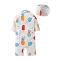 thumbnail image 2 of Kid Boys Chic Animals Printed One-Piece Rash Guard with Sun Hat 2pcs Swimsuit Pool Beach Bathing Suit (Colorful Pineapples, 3), 2 of 5