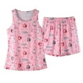 thumbnail image 3 of Womens Pajama Set Cotton Sleepwear Tank & Short Pajamas Sets Fun Prints 2 Piece Pjs, 3 of 3