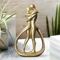 thumbnail image 6 of perfk Couple Statue Lovers Sculpture for Tabletop Entrance Cabinet Home Decoration Gold, 6 of 8