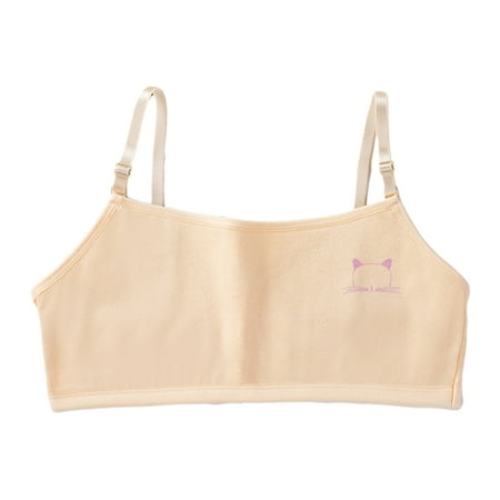 

Puberty Girl Candy Color Training Bra Double Layer Cotton Cartoon for Cat Bralet