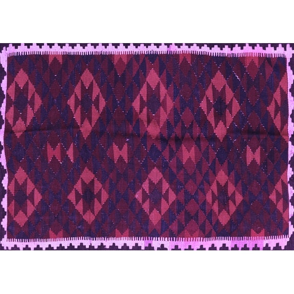 Ahgly Company Indoor Rectangle Southwestern Purple Country Area Rugs, 7' x 10'