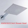 thumbnail image 1 of EIMELI 4/6/8/10/12 Inch High Quality Square Stainless Plated Steel Rain Shower Head Bathroom Faucet Accessory, 1 of 8