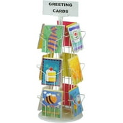 Greeting Card Racks with (12) 5 x 7 Pockets for Counter Displays, 29 inches Tall - White Wire Construction with Plastic Base
